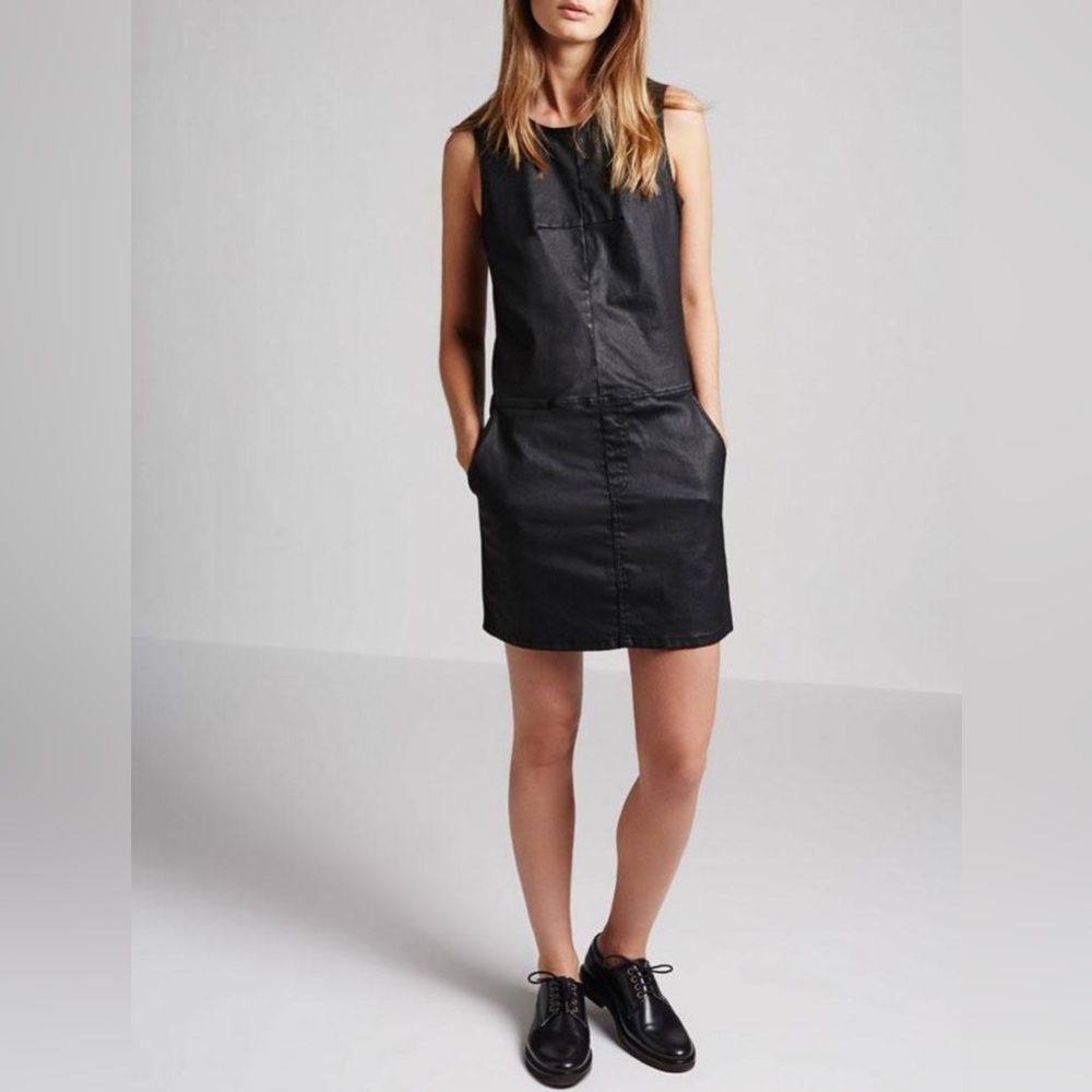 Current/Elliott The Shift Dress Romper in Black Rebel Riot Sz S